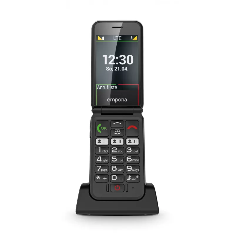 Emporia SIMPLICITYglam.4G 7,11 cm (2,8 Zoll) 106 g Schwarz Seniorenhandy