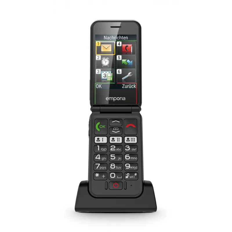 Emporia SIMPLICITYglam.4G 7,11 cm (2,8 Zoll) 106 g Schwarz Seniorenhandy