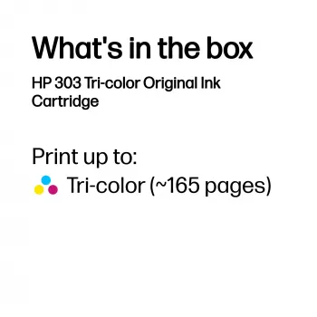 HP 303 Tri-Color Original Tintenpatrone, Cyan, Magenta, Gelb, 1 Stk., 165 Seiten