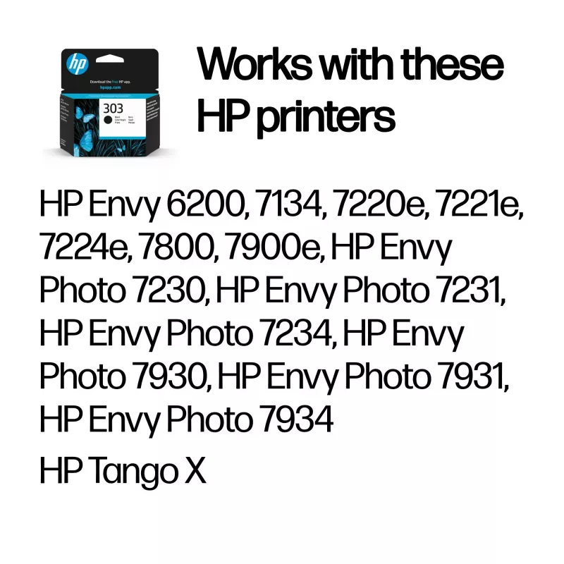 HP 303 Schwarz Original Tintenpatrone, Schwarz, 1 Stk., 200 Seiten
