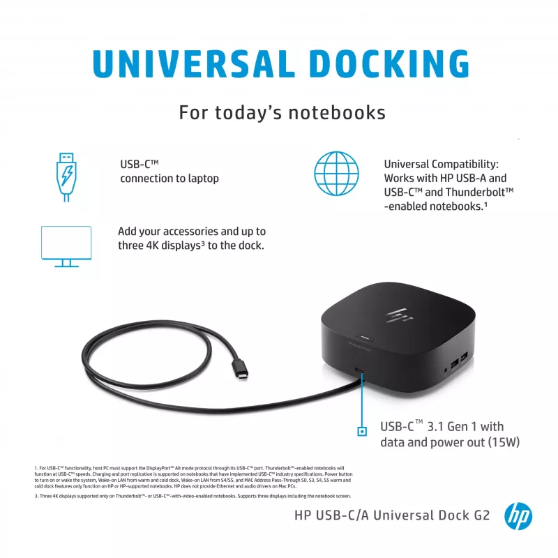 HP USB-C/A Universal Dock G2