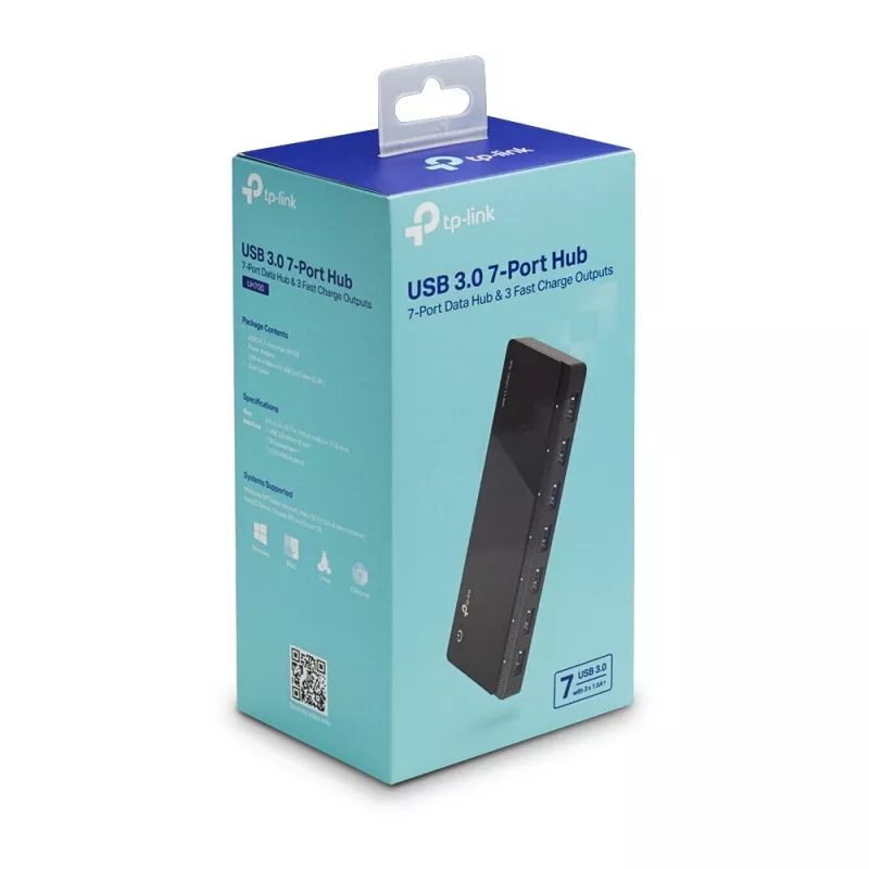 TP-Link UH700 Schnittstellen-Hub USB 3.2 Gen 1 (3.1 Gen 1) Micro-B 5000 Mbit/s Schwarz