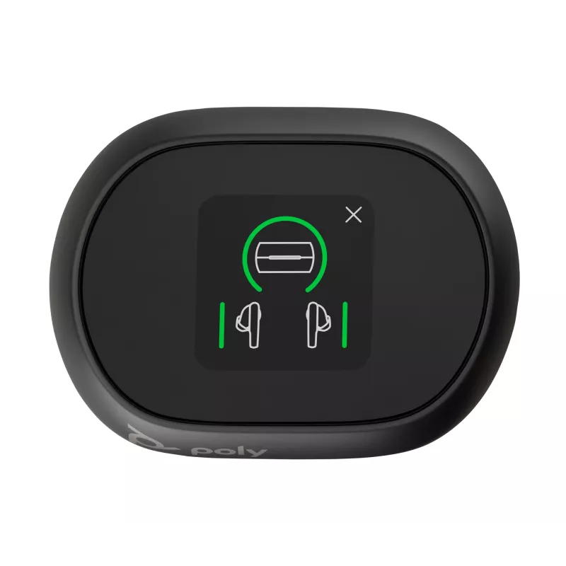 HP Poly Voyager Free 60+ UC Carbon Schwarz Earbuds +BT700 USB-C Adapter +Touchscreen-Ladecase