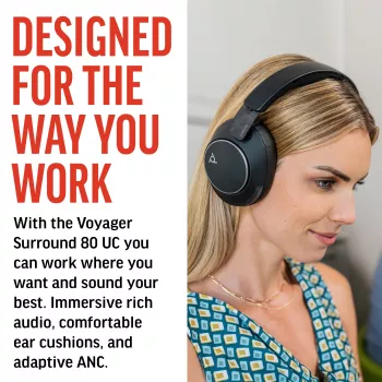 Headset POLY Voyager Surround 80 UC Wireless Bluetooth Musik Everyday Schwarz