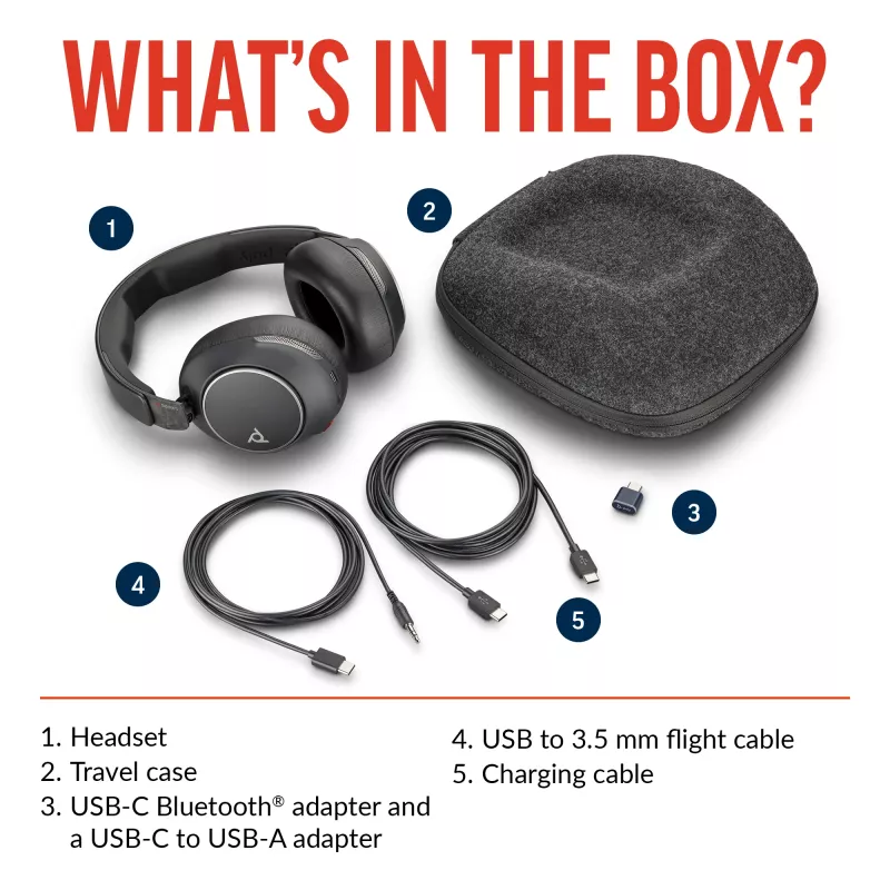 Headset POLY Voyager Surround 80 UC Wireless Bluetooth Musik Everyday Schwarz