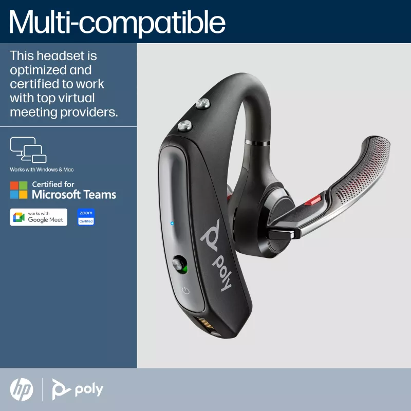 HP Poly Voyager 5200 USB-A Bluetooth Headset +BT700 Dongle