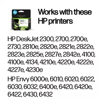 HP 305XL High Yield Tri-color Original Tintenpatrone, Cyan, Magenta, Gelb, 1 Stk., 200 Seiten