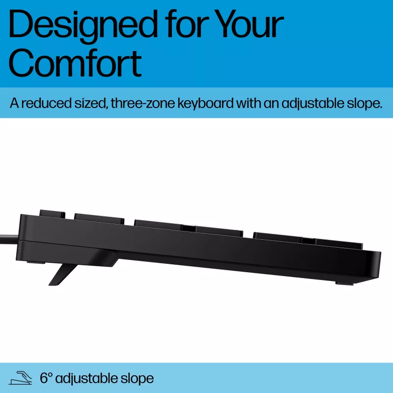 Kabelgebundene Full-Size-Desktop-Tastatur HP 320K – USB, 1,8 m Kabel, Schwarz
