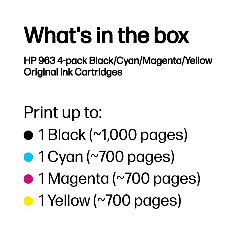 HP 963 4er-Pack Schwarz/Cyan/Magenta/Gelb Original Tintenpatronen