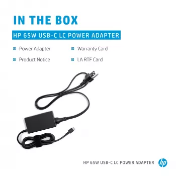 HP 65W USB-C LC Netzteil Laptop Innenbereich 65W Schwarz
