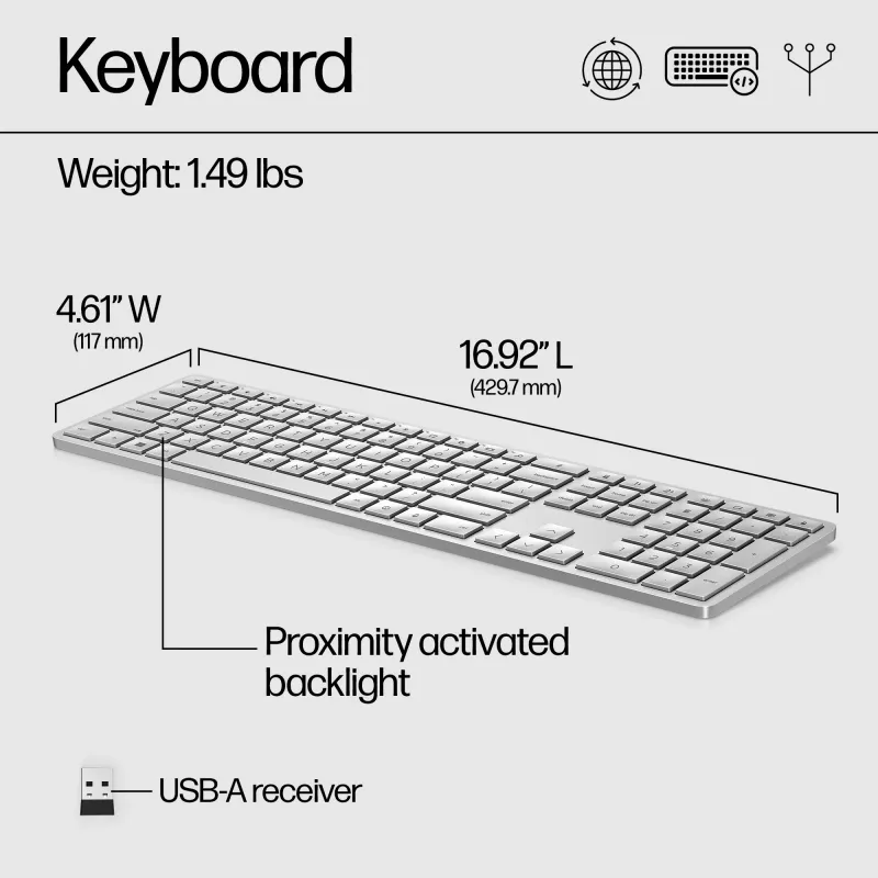 HP 970 Programmierbare drahtlose Tastatur
