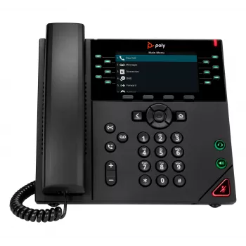 HP Poly VVX 450 12-Leitungs-IP-Telefon und PoE-fähig, IP-Telefon, Schwarz, Kabelgebundener Hörer, 12 Leitungen, LCD, 10,9 cm (4,3 Zoll)