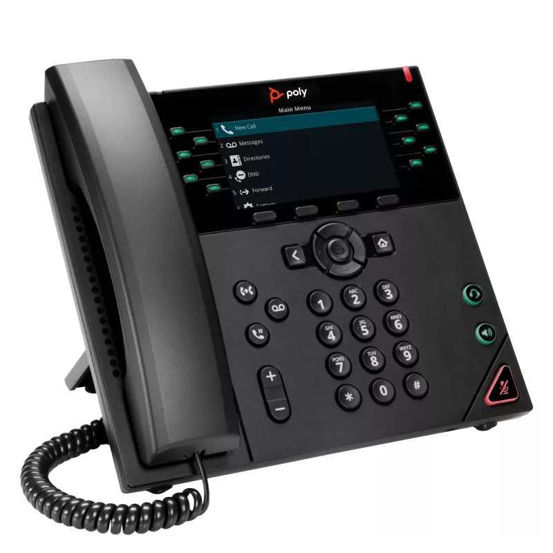 HP Poly VVX 450 12-Leitungs-IP-Telefon und PoE-fähig, IP-Telefon, Schwarz, Kabelgebundener Hörer, 12 Leitungen, LCD, 10,9 cm (4,3 Zoll)
