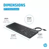 HP 150 Kabelgebundene Tastatur Full-Size USB Schwarz 664R5AA#ABD
