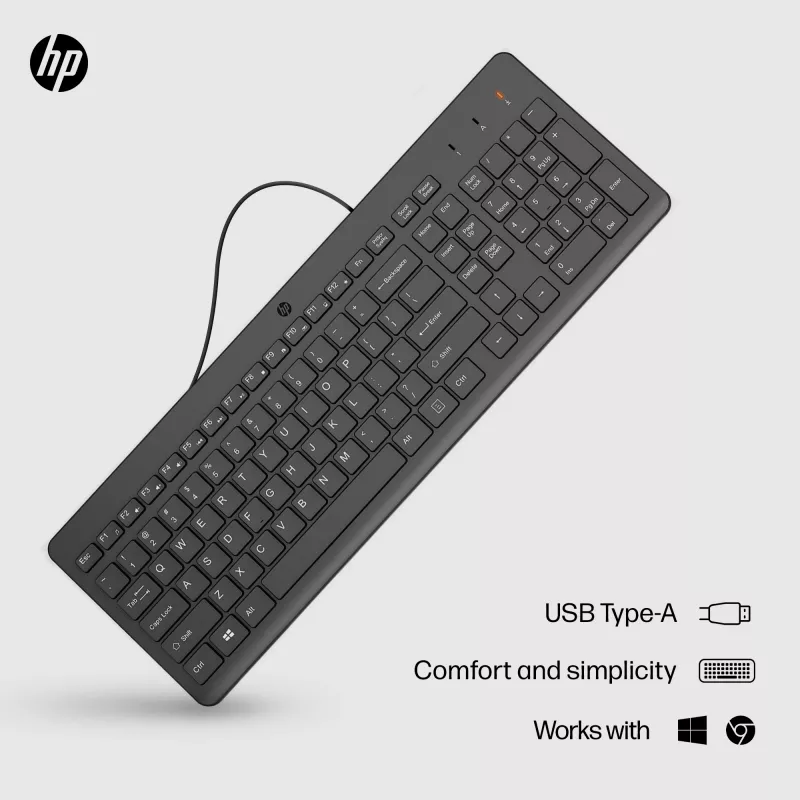 HP 150 Kabelgebundene Tastatur Full-Size USB Schwarz 1m Kabel