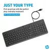 HP 150 Kabelgebundene Tastatur Full-Size USB Schwarz 1m Kabel