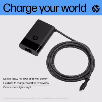 HP USB-C 65W Laptop-Ladegerät, Laptop, Indoor, 90 V, 65 W, 5 – 20 V, 1,6 A