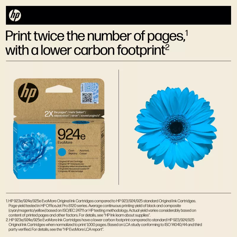 Tintenpatrone HP 924e EvoMore Cyan (Original, Hohe XL-Reichweite, 1 Stk.)
