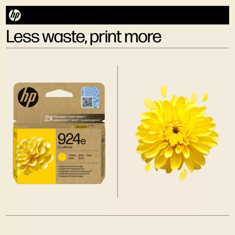 HP 924e EvoMore Gelb Original Tintenpatrone, Gelb, 1 Stk., 800 Seiten