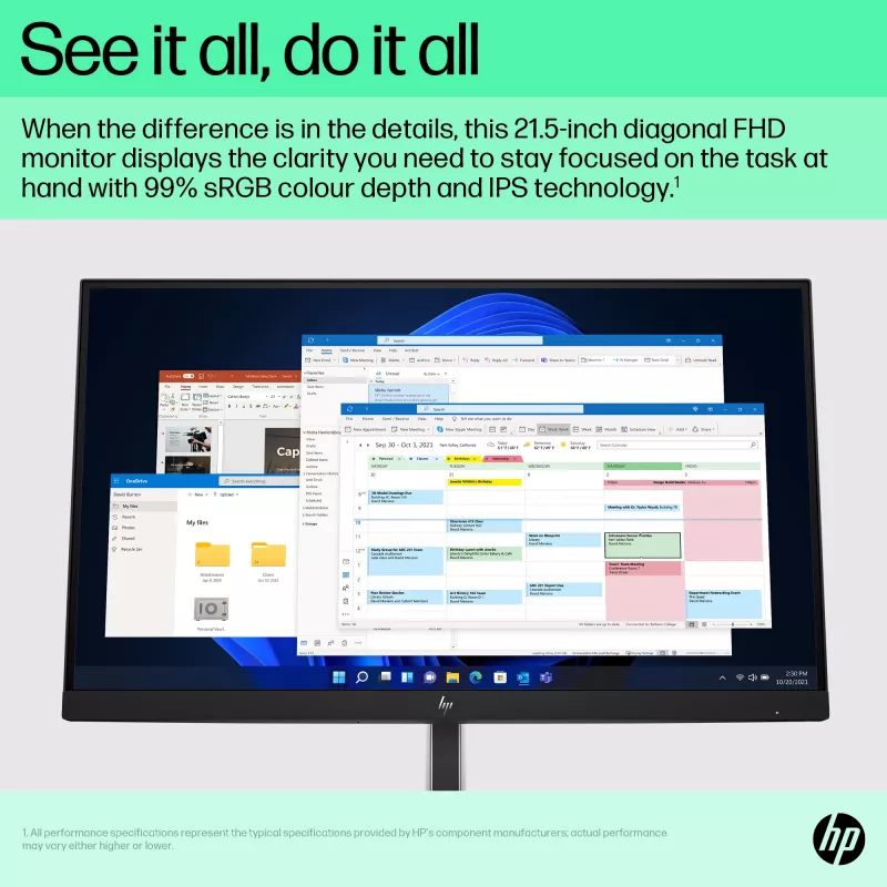 HP E-Series E22 G5 FHD Monitor, 54,6 cm (21,5 Zoll), Full HD, LCD, 5 ms