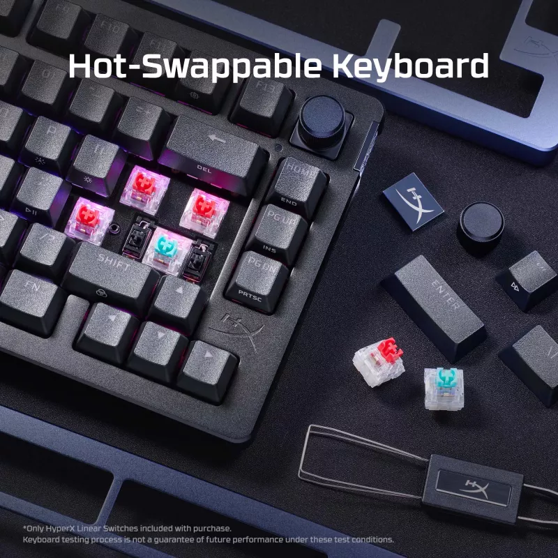 Mechanische Gaming-Tastatur Kingston (HyperX) Alloy Rise 75 – kompaktes 75%-Layout, kabelgebunden, Modell 7G7A4AA#ABD
