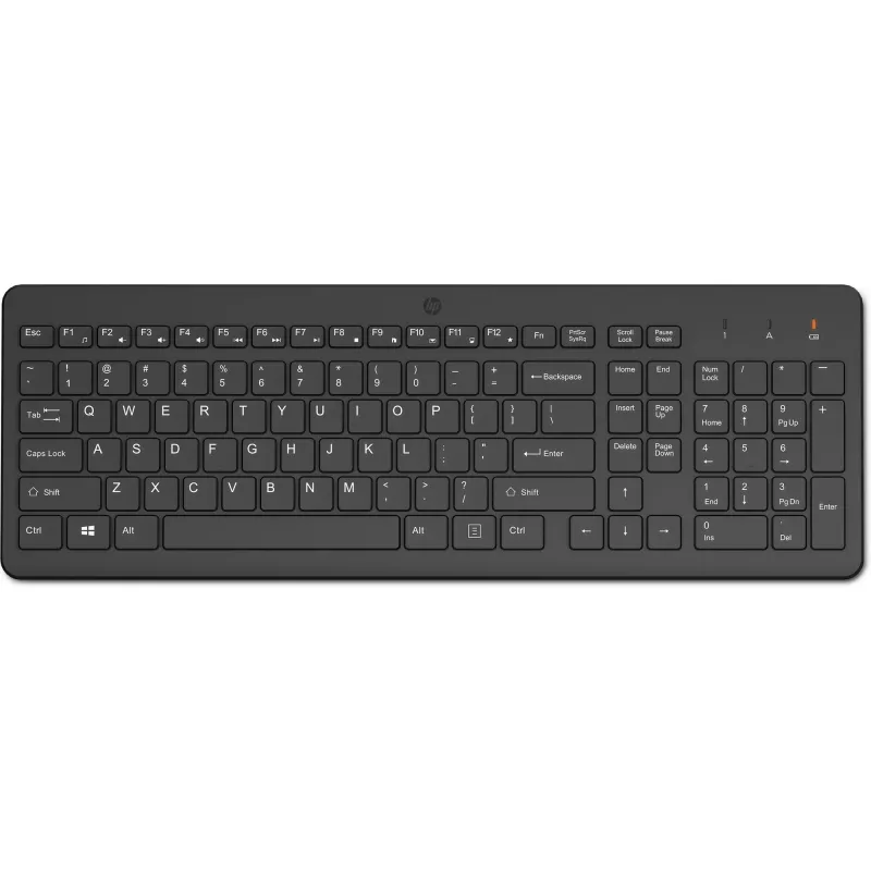 HP 220 Wireless Tastatur – Full-Size (100 %), RF Wireless, Membran, Schwarz