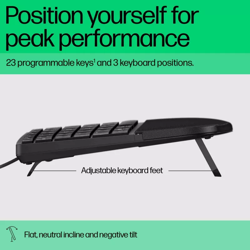 HP 480 Comfort Kabelgebundene Tastatur Full-Size USB Schwarz 1,5 m
