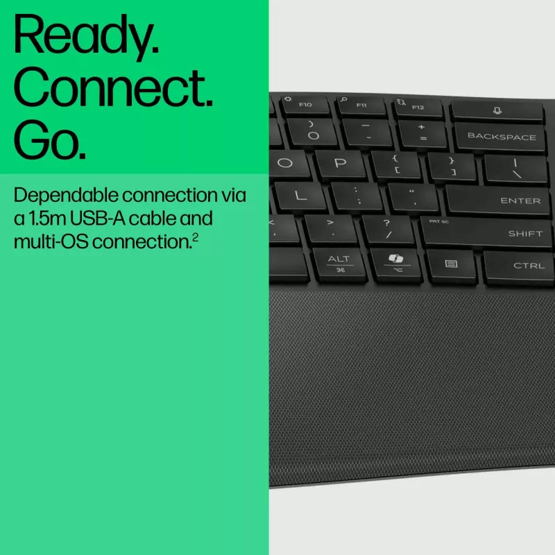 HP 480 Comfort Kabelgebundene Tastatur Full-Size USB Schwarz 1,5 m