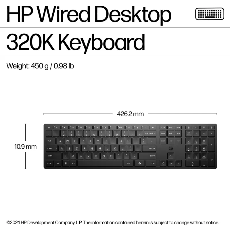 HP Wired Desktop 320K Tastatur