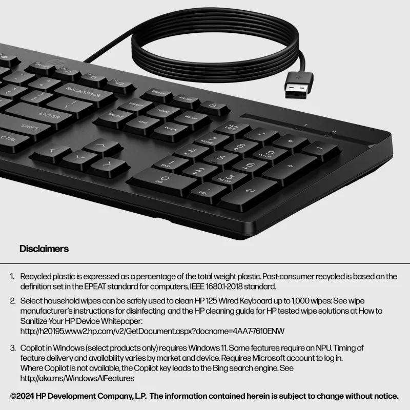 HP 125 Kabelgebundene Tastatur