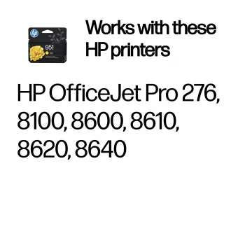 HP 951 Gelb (Original) Tintenpatrone – pigmentiertes Gelb, 8 ml, Standardreichweite