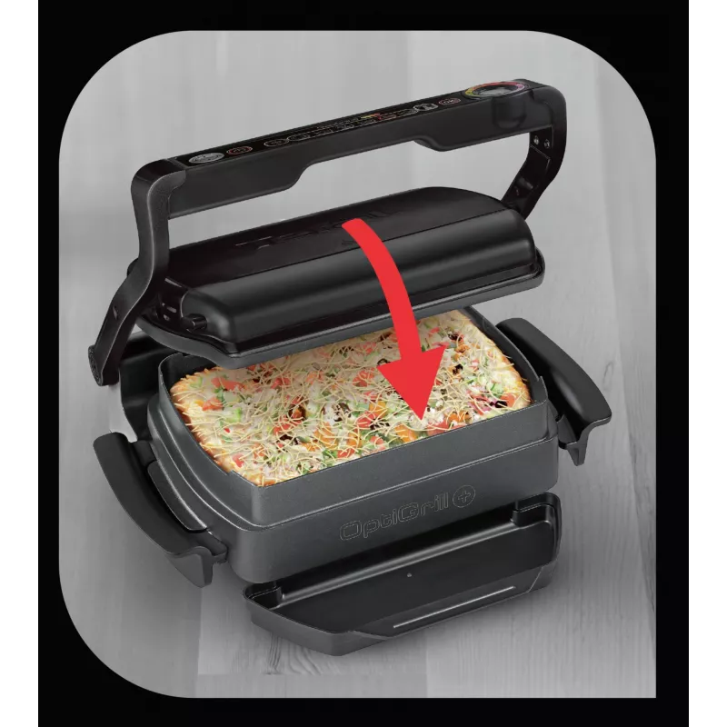 Kontaktgrill Tefal GC7148 — 2000 W, Edelstahlgehäuse, rechteckig, einstellbarer Thermostat, Grillfläche, 365×365×175 mm