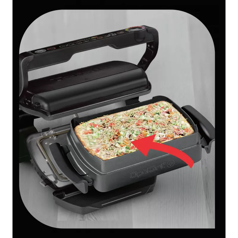 Kontaktgrill Tefal GC7148 — 2000 W, Edelstahlgehäuse, rechteckig, einstellbarer Thermostat, Grillfläche, 365×365×175 mm