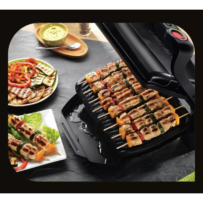 Kontaktgrill Tefal GC7148 — 2000 W, Edelstahlgehäuse, rechteckig, einstellbarer Thermostat, Grillfläche, 365×365×175 mm