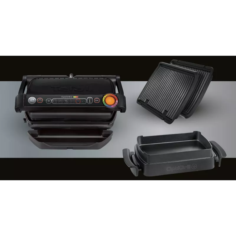 Kontaktgrill Tefal GC7148 — 2000 W, Edelstahlgehäuse, rechteckig, einstellbarer Thermostat, Grillfläche, 365×365×175 mm