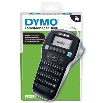 DYMO LabelManager ™ 160 QWERTZ, QWERTZ, D1, Thermotransfer, 180 x 180 DPI, 12 mm/s, Schwarz, Silber