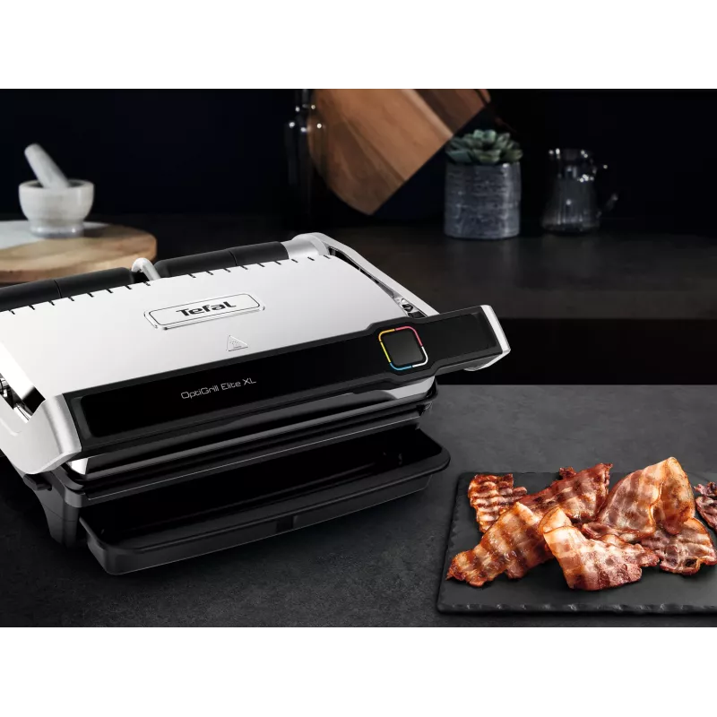Kontaktgrill Tefal OptiGrill Elite XL GC760D — Edelstahl, 800 cm² Grillfläche, 2200 W
