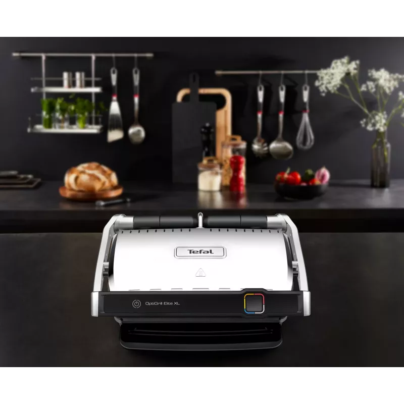 Kontaktgrill Tefal OptiGrill Elite XL GC760D — Edelstahl, 800 cm² Grillfläche, 2200 W