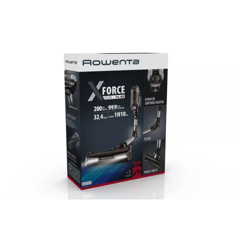 Rowenta X-Force RH9958 2-in-1-Akkustaubsauger Batterie Trocken HEPA Beutellos 0,9 L Schwarz, Grau