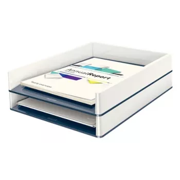 Leitz Briefablage WOW Dual Colour, Kunststoff, Metallic, Weiß, A4, 267 mm, 336 mm, 49 mm