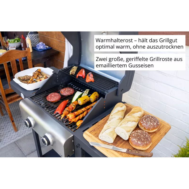 Unold 58595 Barbecue Grill-Wagen BUDDY Cart Elektrisch Schwarz, Edelstahl 2600 W