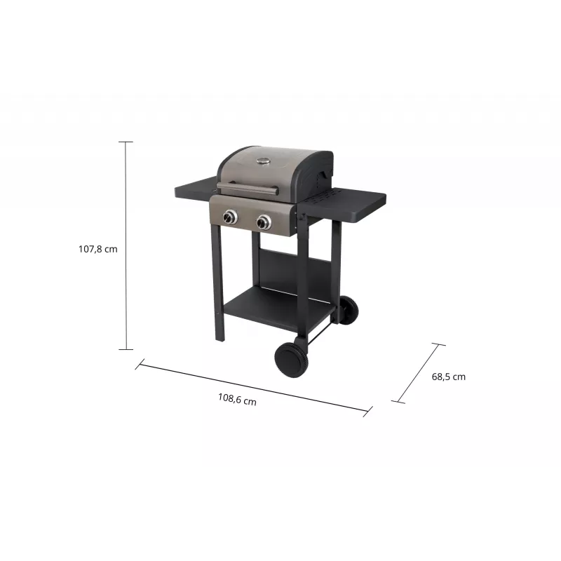 Unold 58595 Barbecue Grill-Wagen BUDDY Cart Elektrisch Schwarz, Edelstahl 2600 W