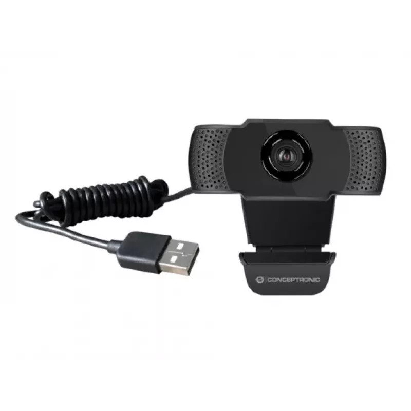 Conceptronic AMDIS 1080P Full HD Webcam mit Mikrofon, 2 MP, 1920 x 1080 Pixel, Full HD, 30 fps, 1280x720@30fps, 1920x1080@30fps, M-JPEG, YUV
