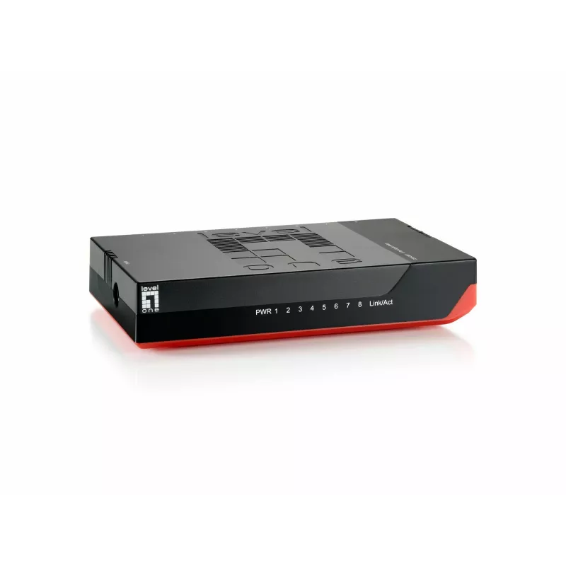 LevelOne 8-Port Gigabit Switch, Unmanaged, Gigabit Ethernet (10/100/1000), Full duplex, Wandmontage möglich
