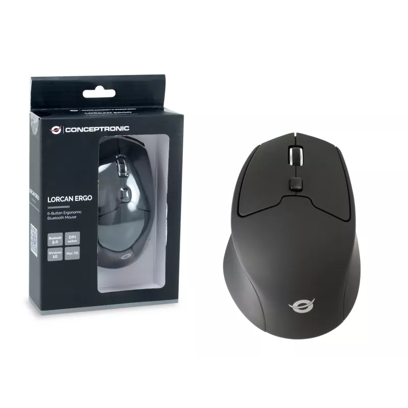 Conceptronic LORCAN02B Ergo Maus Büro Rechtshändig Bluetooth Optisch 1600 DPI