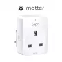 Smarte Steckdose TP‑Link Tapo Mini P110M — Wi‑Fi/Bluetooth Smart-Steckdose für Innenräume, 16 A, 100–240 V, 3680 W, weiß