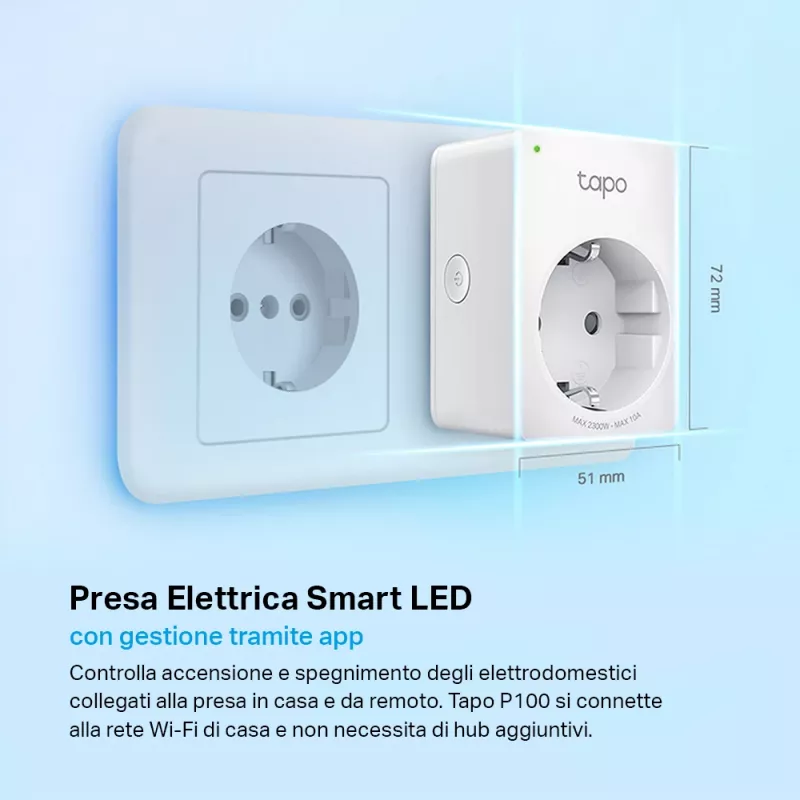 TP-LINK Tapo P100 smarter Stecker Weiß 2300 W