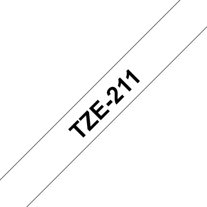 Etikettierband Brother TZe-211 Schwarz auf Weiß