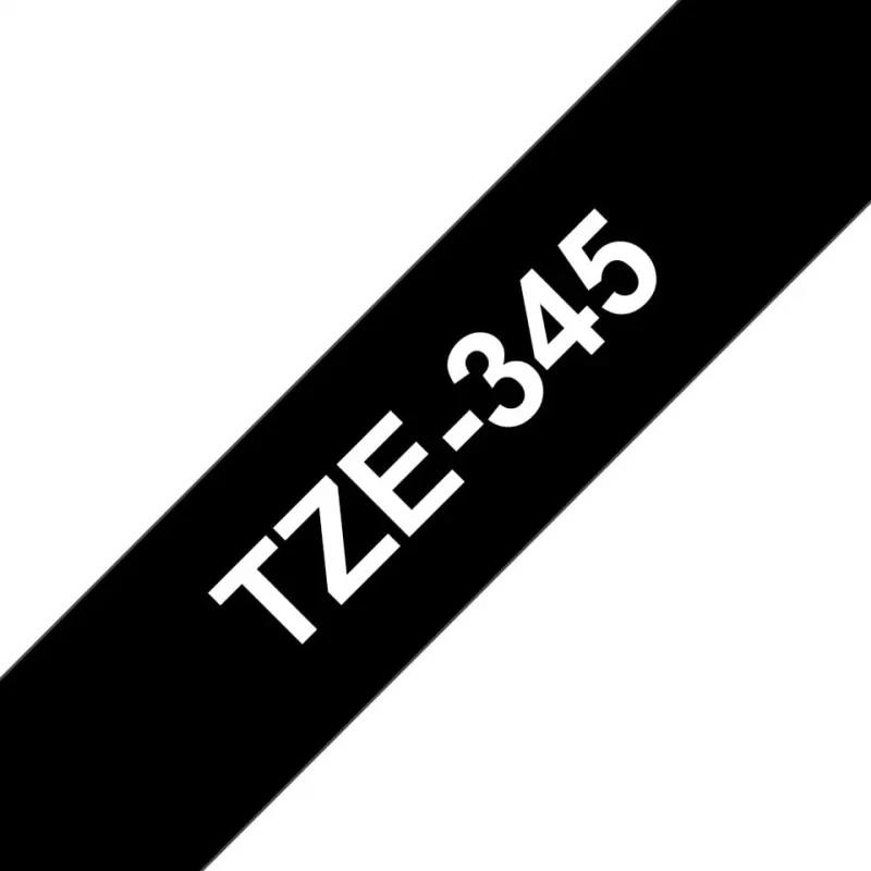 Laminierband Brother TZe345 18mm Weiß auf Schwarz