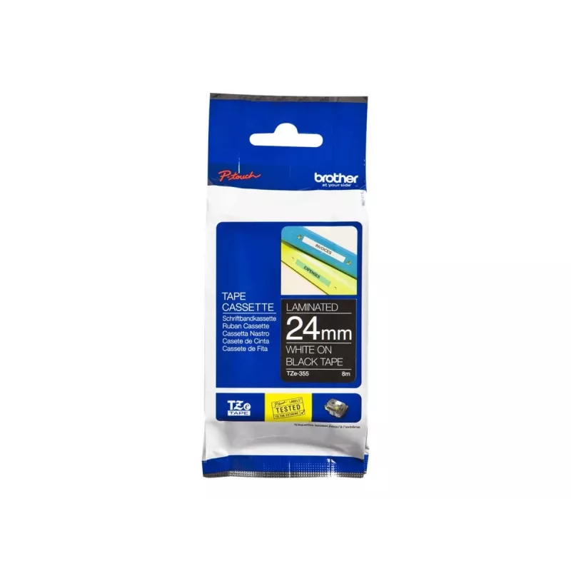 Etikettenband Brother TZe355 24mm Weiß auf Schwarz